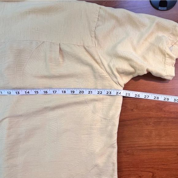 Island Shores 100% Washable Silk Pale Yellow Camp Shirt Sz L Beach Cruise Resort - Picture 16 of 16